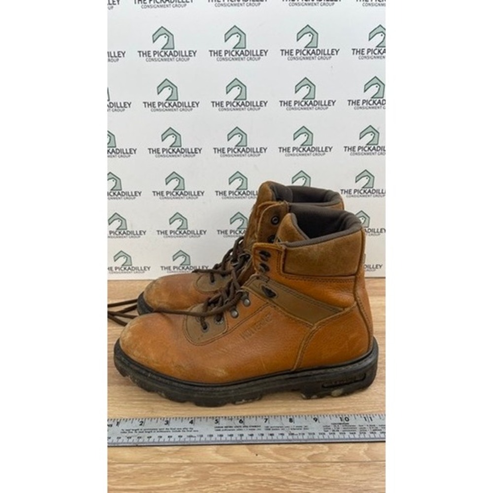 Wolverine Mens Brown Leather Work Boots Lace Up W04213 Size 10M